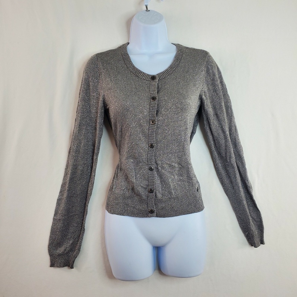 Only Liric ww Ls Cardigan Knit Sweater Gray Women's Size Medium Front Buttons